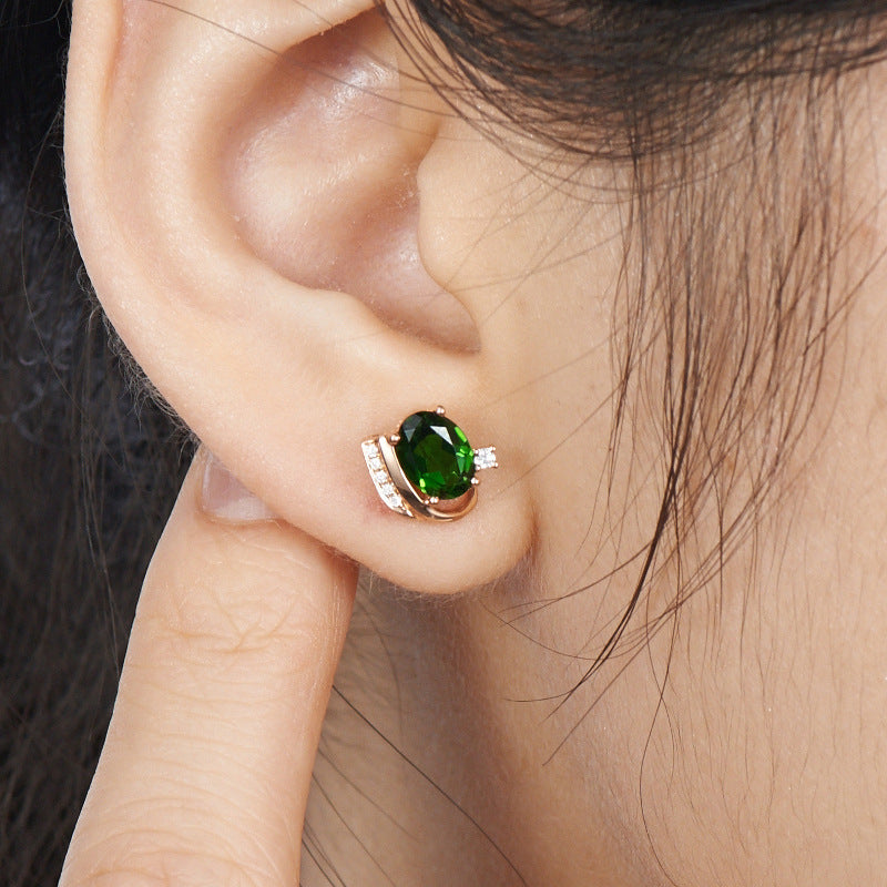 Minimalist 18k Gold Plated Tourmaline Earrings