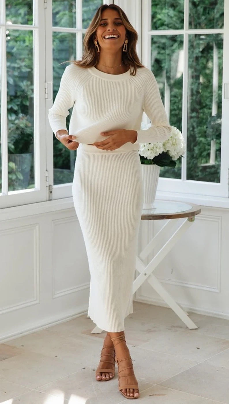 Cozy Knit Skirt and Top Set