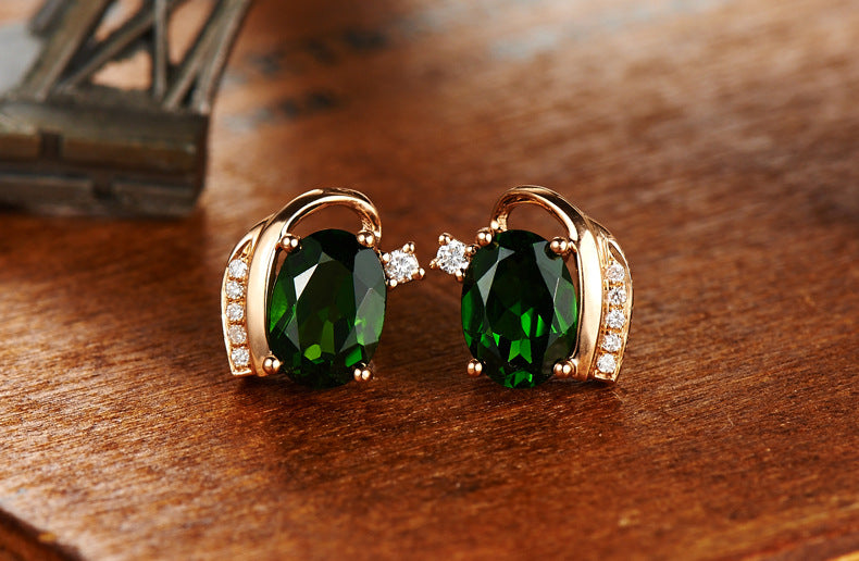 Minimalist 18k Gold Plated Tourmaline Earrings