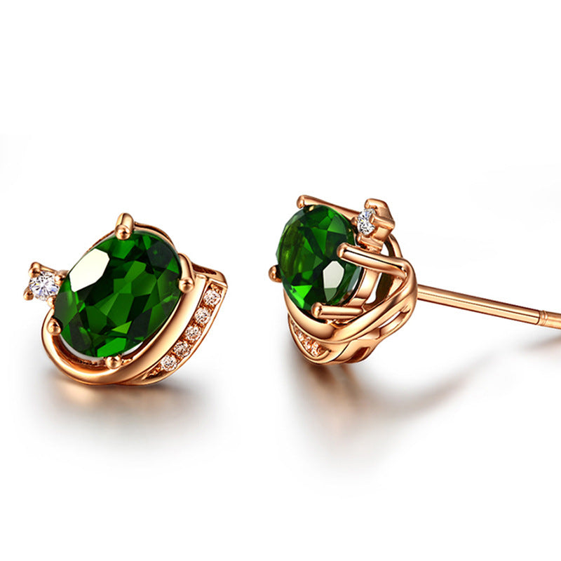 Minimalist 18k Gold Plated Tourmaline Earrings
