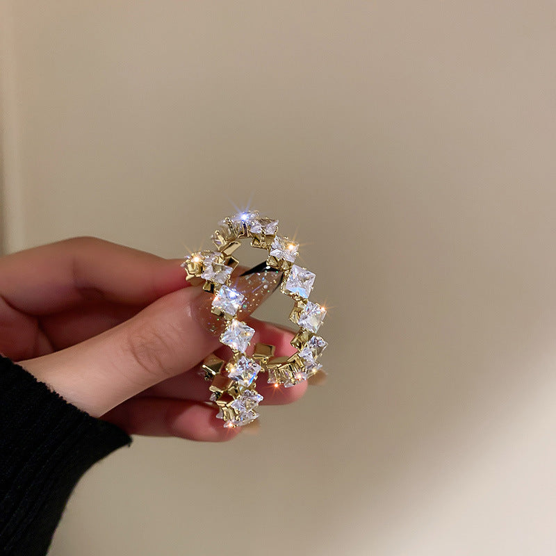 Luxury Crystal Zircon Hoop Earrings