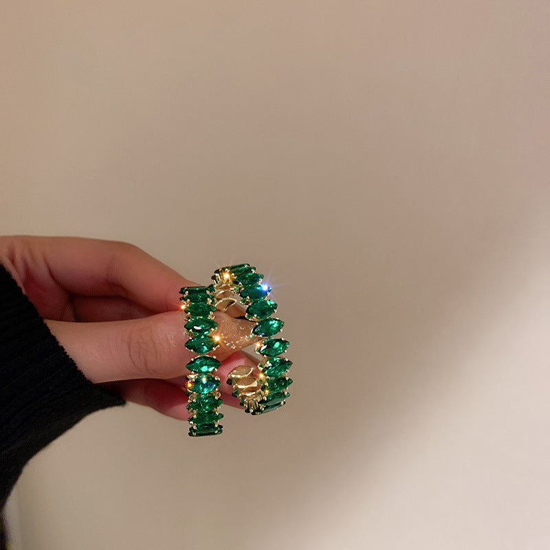 Luxury Crystal Zircon Hoop Earrings