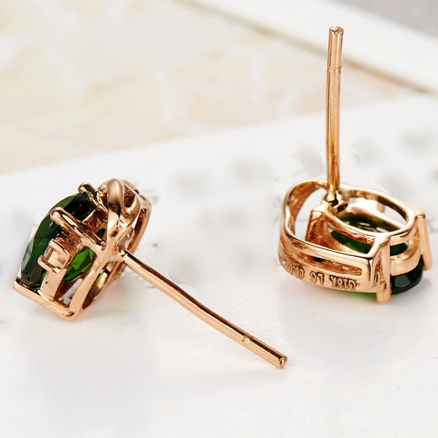 Minimalist 18k Gold Plated Tourmaline Earrings