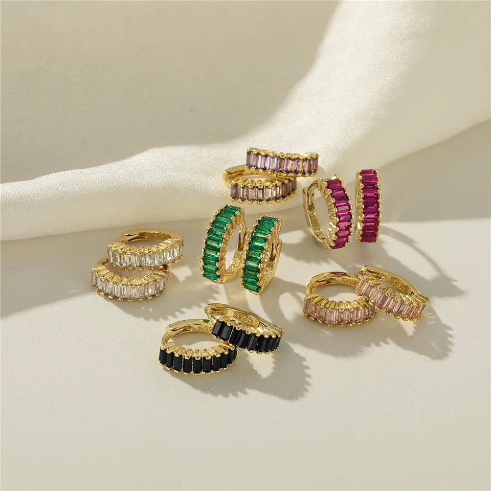 Genevieve Huggie Hoop Earrings