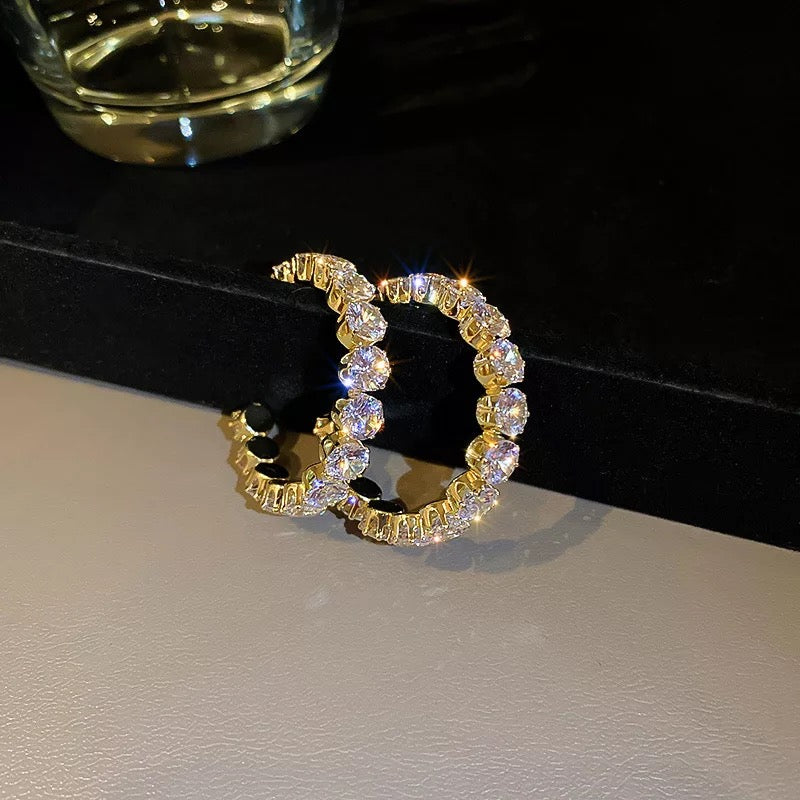 Luxury Crystal Zircon Hoop Earrings