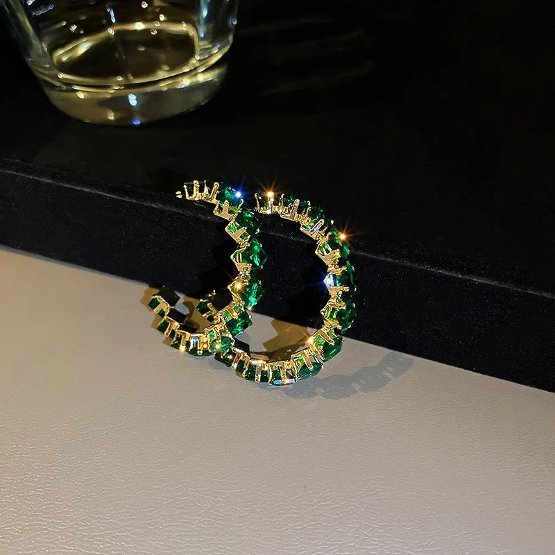 Luxury Crystal Zircon Hoop Earrings
