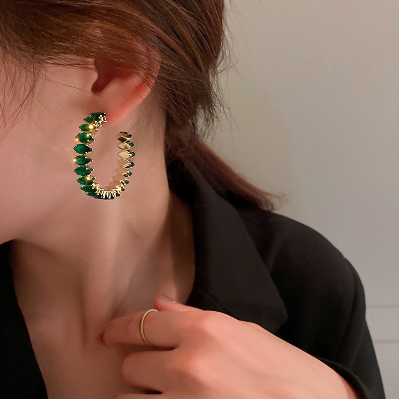 Luxury Crystal Zircon Hoop Earrings