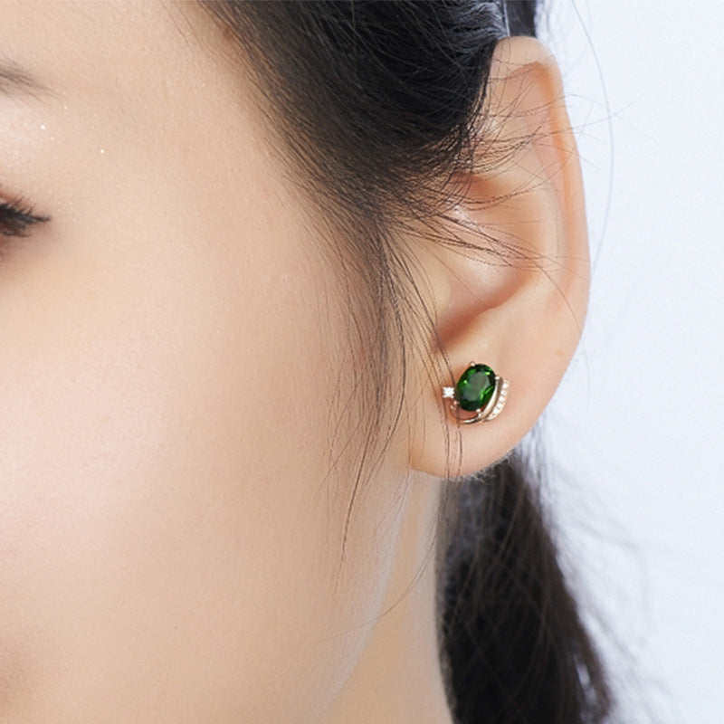 Minimalist 18k Gold Plated Tourmaline Earrings