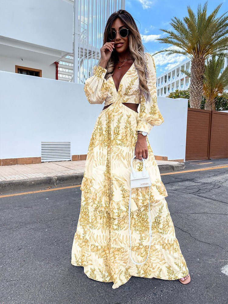 Bohemian Summer Maxi Dress, Boho Floral Dress