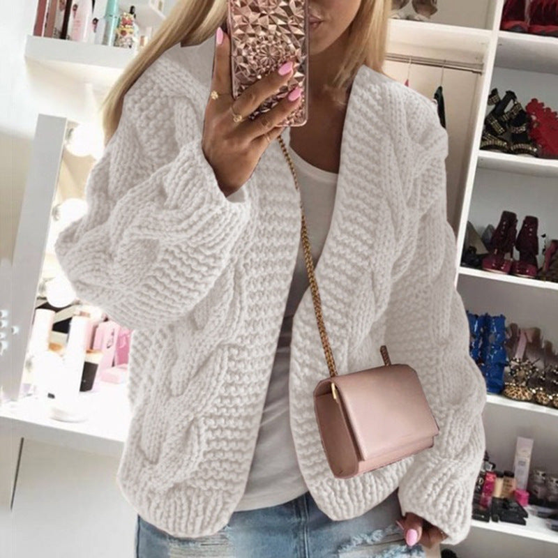 Sweater Cardigan For Women, Knitted Warm Jumper