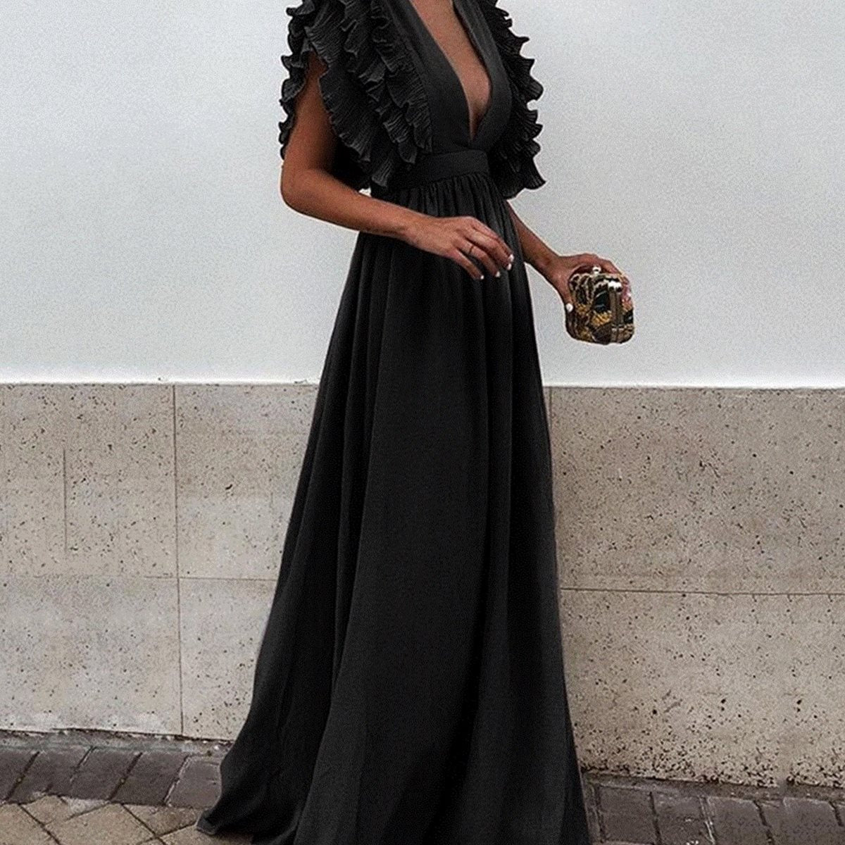 Plus Size Maxi Party Dress, Cocktail Dress