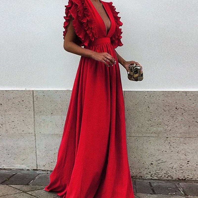 Plus Size Maxi Party Dress, Cocktail Dress
