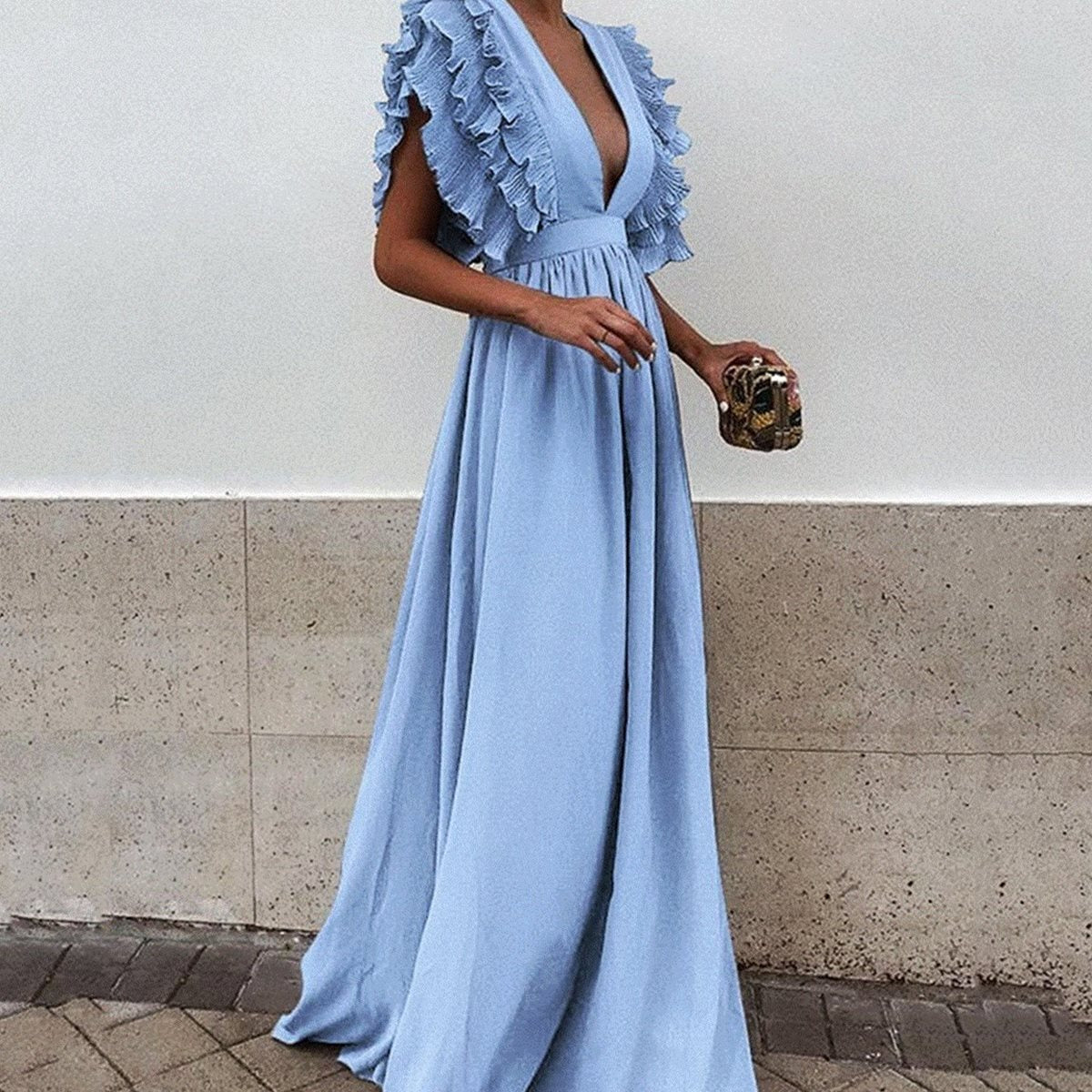 Plus Size Maxi Party Dress, Cocktail Dress
