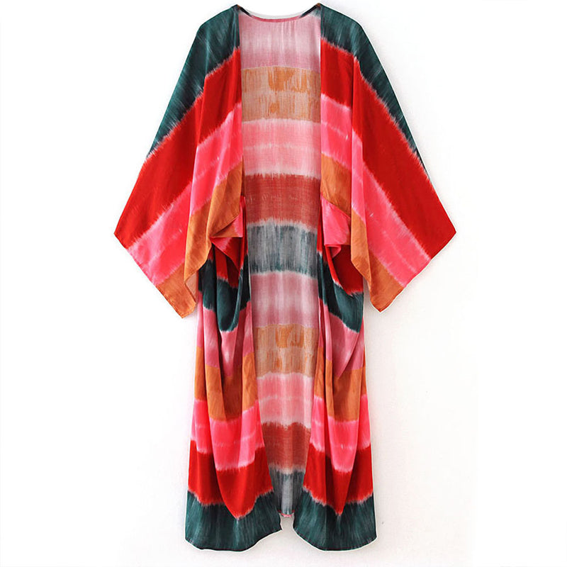 Tie Dye Rainbow Boho Kimono