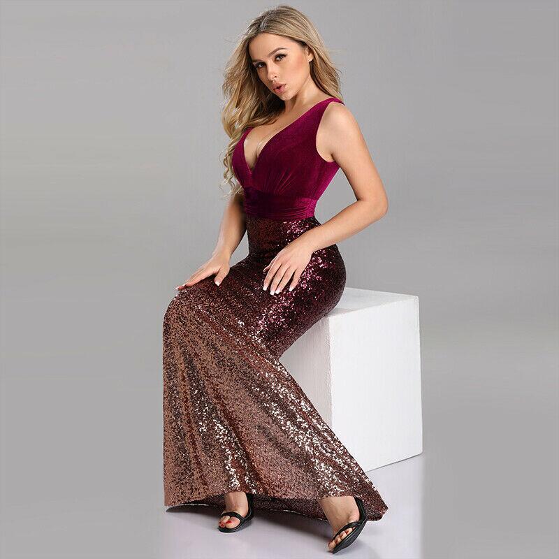 Ombré Sequin Evening Dress, Party Dress For Women