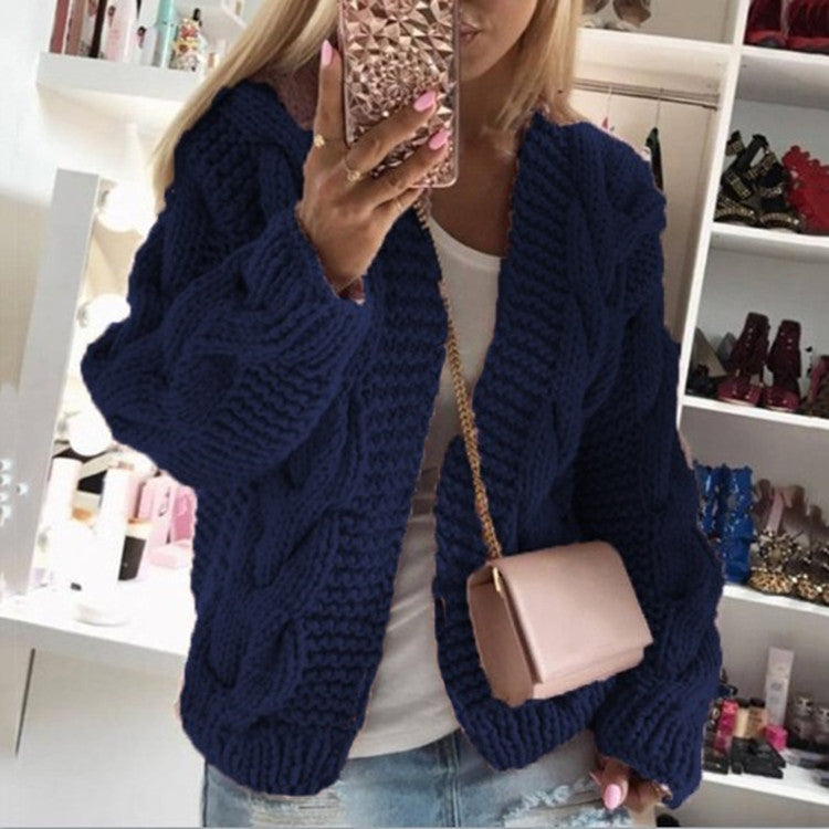 Sweater Cardigan For Women, Knitted Warm Jumper