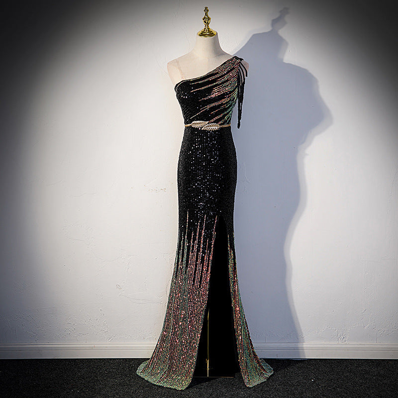 Wedding Guest Sequin Dress, Fishtail Party Dress