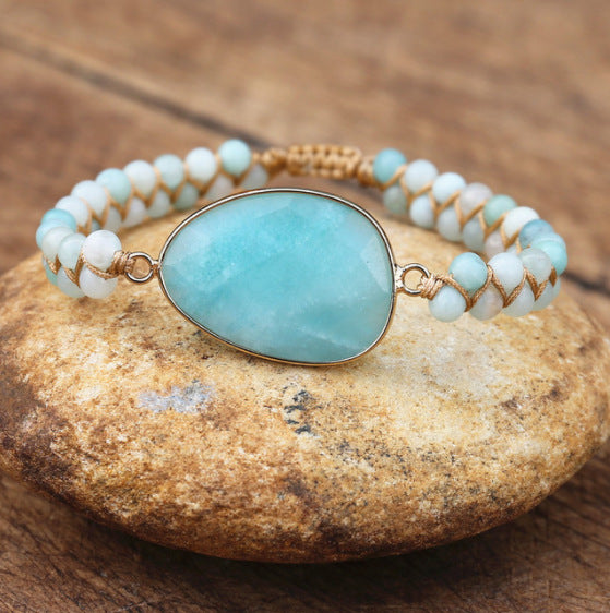 Rhodochrosite Gemstone Crystal Bracelet For Women, Bead Bracelet
