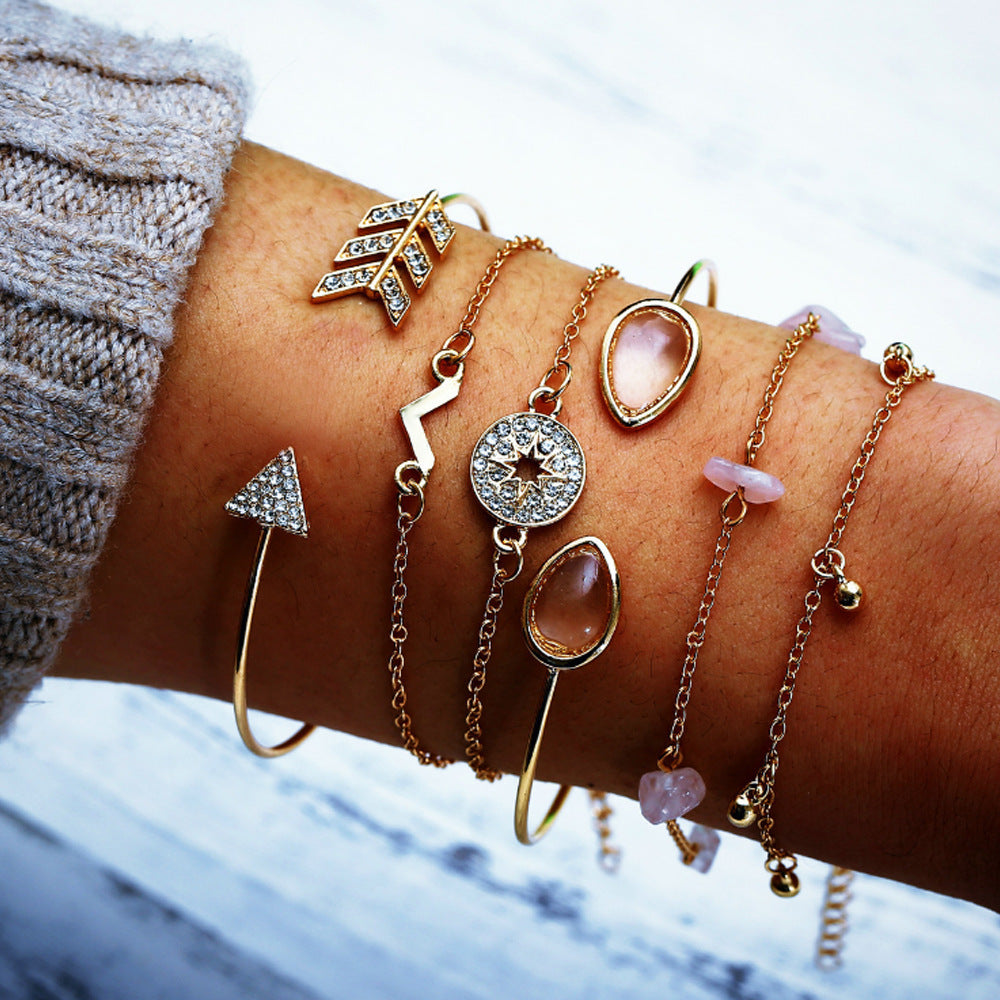 Set of 6 Chain Bracelets, Bohemian Bracelets For Women
