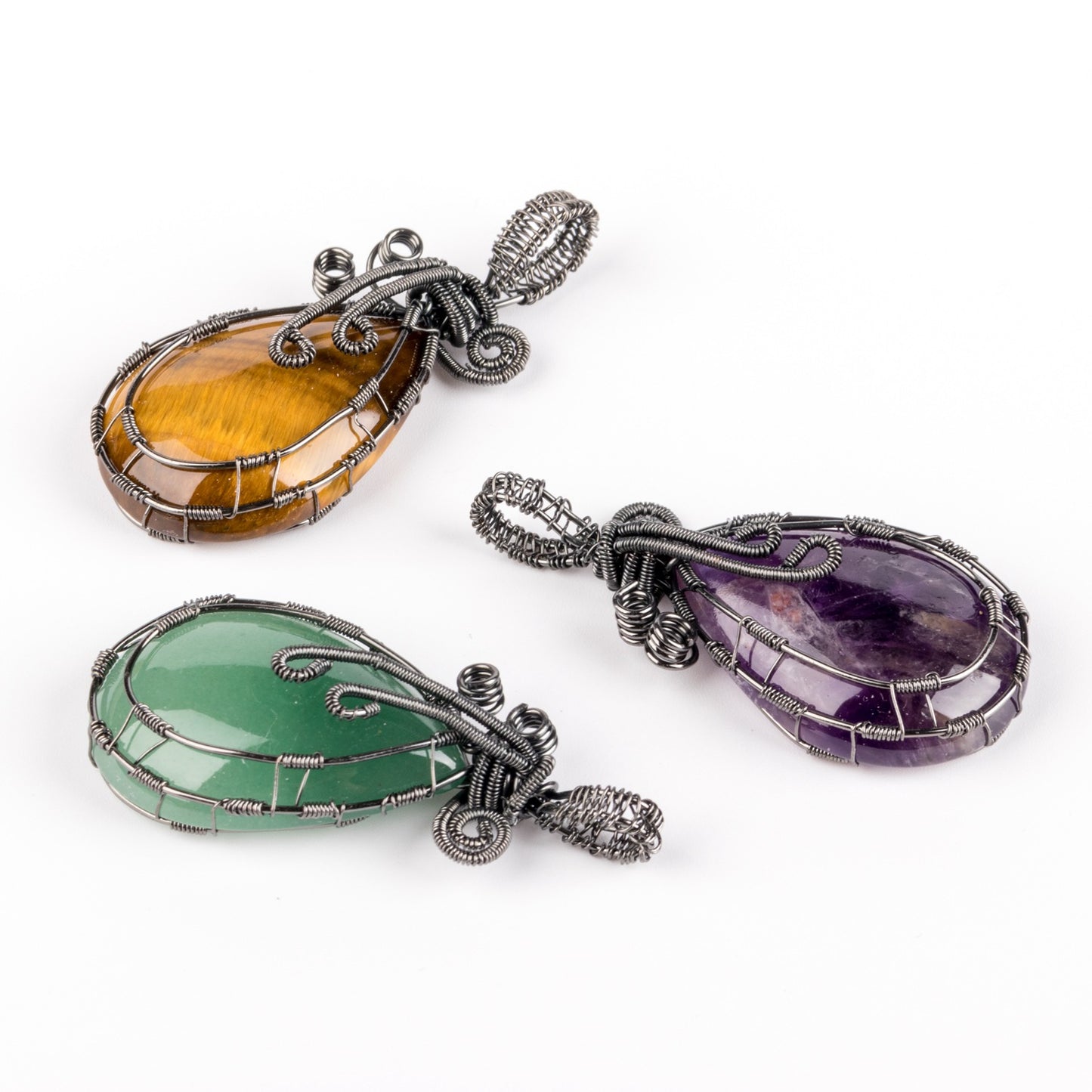 Natural Gemstone Crystal Water Drop Pendant