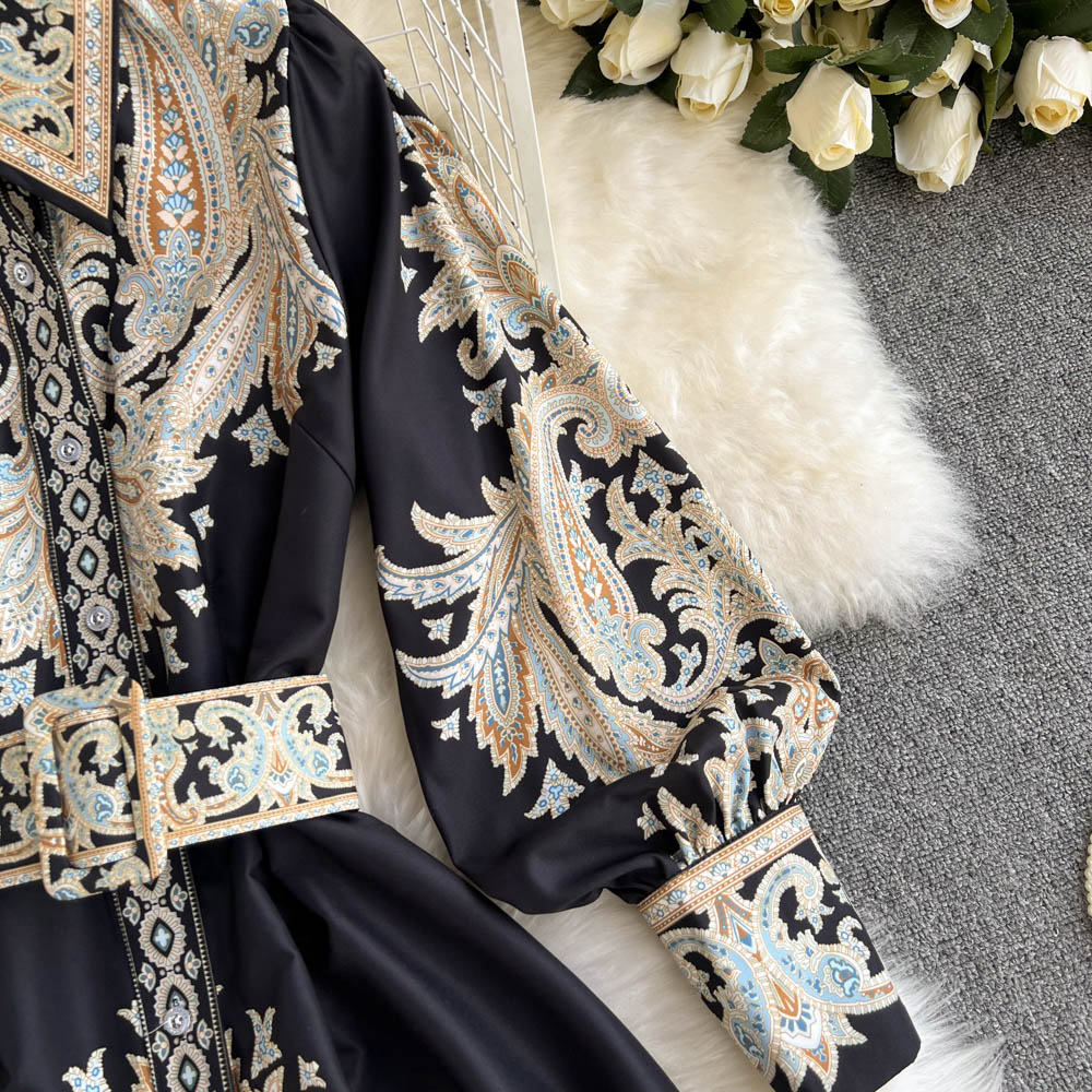 Bohemian Dress For Women, Vintage Print Dress