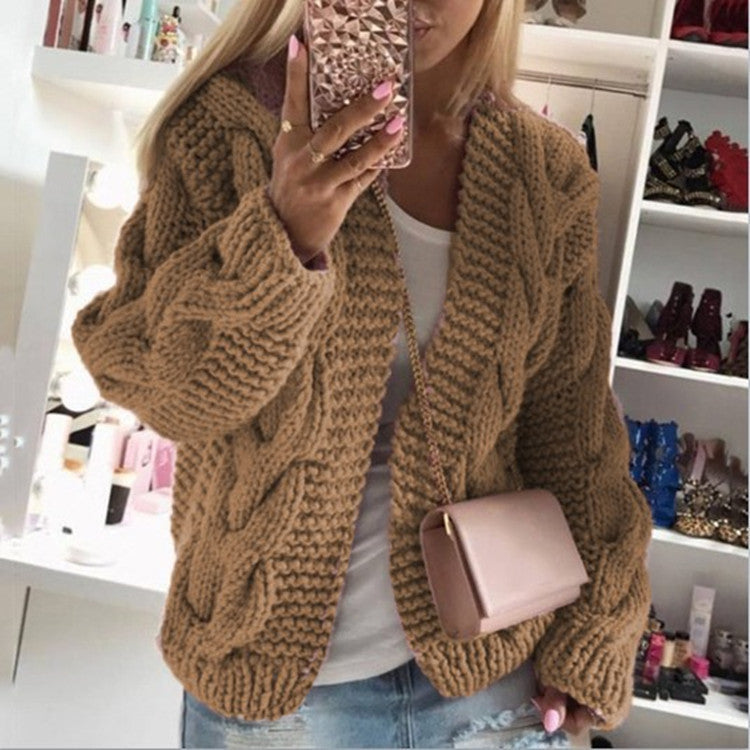 Sweater Cardigan For Women, Knitted Warm Jumper