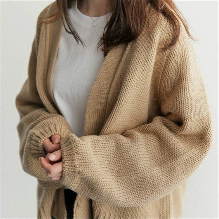 Warm Knitted Cardigan, Bohemian Sweater