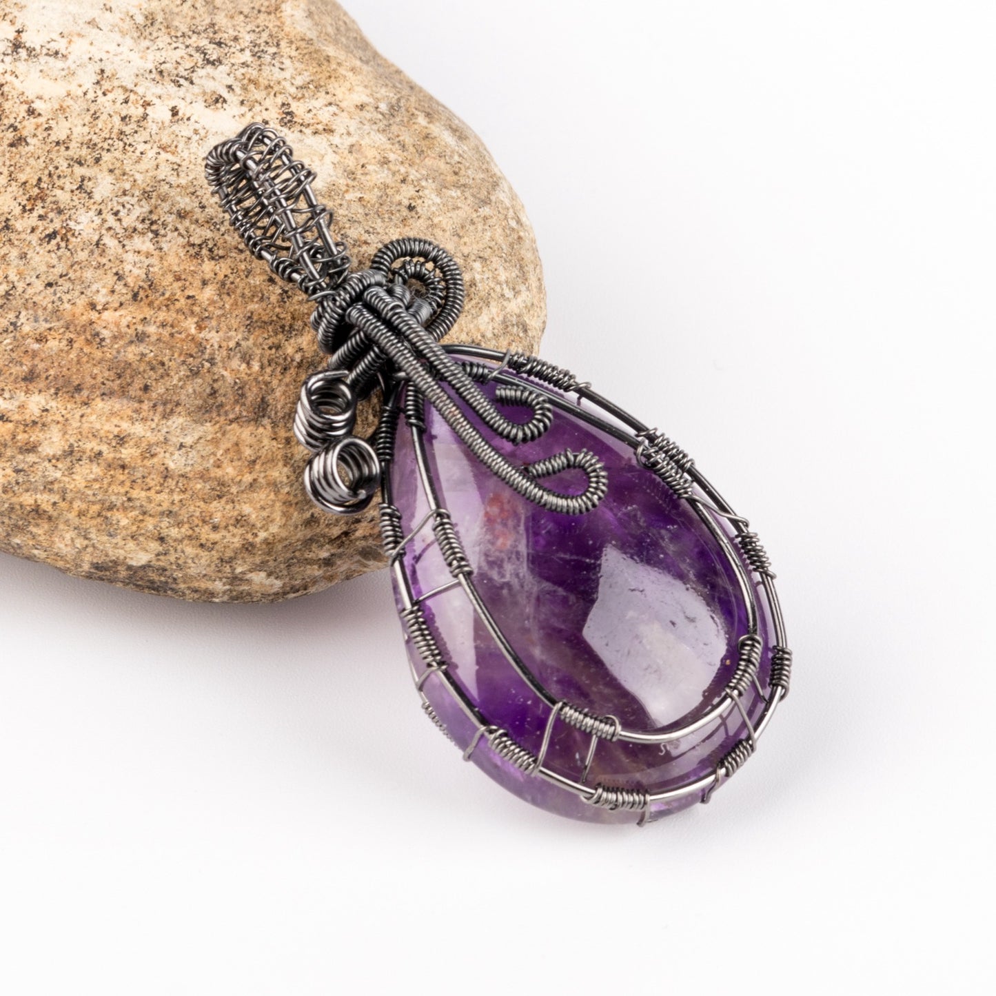 Natural Gemstone Crystal Water Drop Pendant