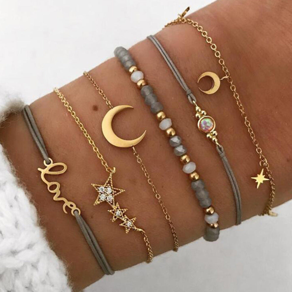 Set of 6 Bohemian Bracelets, Bracelets For Women