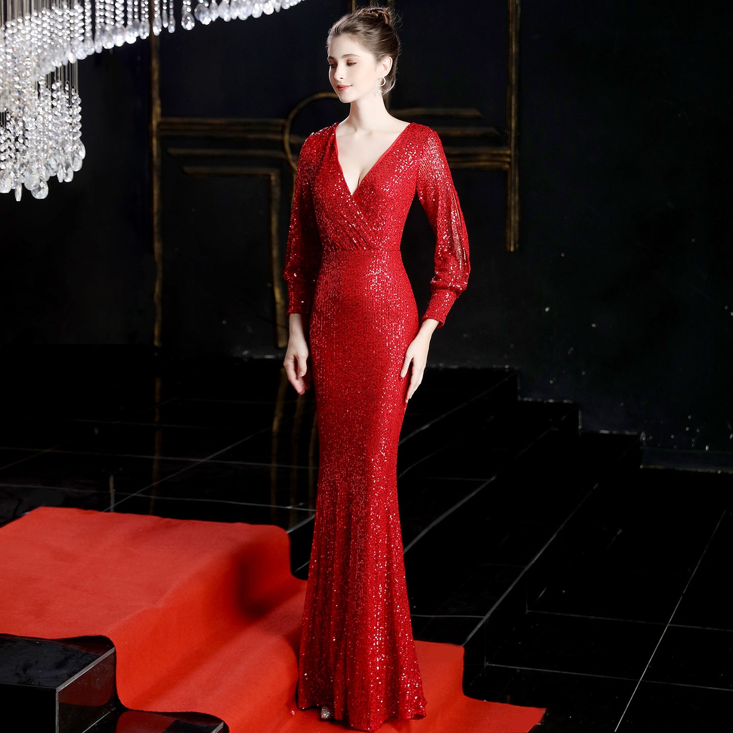 Fishtail Sequin Bridesmaid Dress, Cocktail Dress