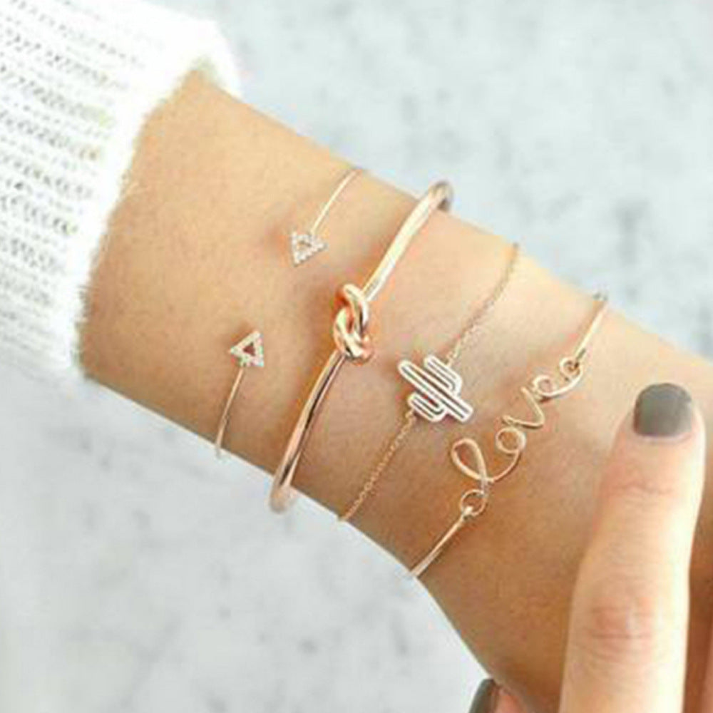 Set of 6 Chain Bracelets, Bohemian Bracelets For Women