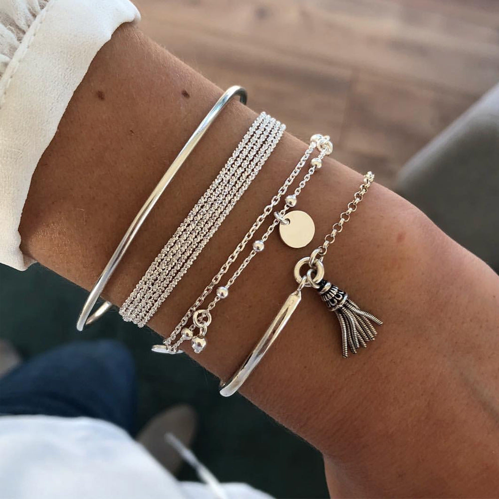 Set of 6 Chain Bracelets, Bohemian Bracelets For Women