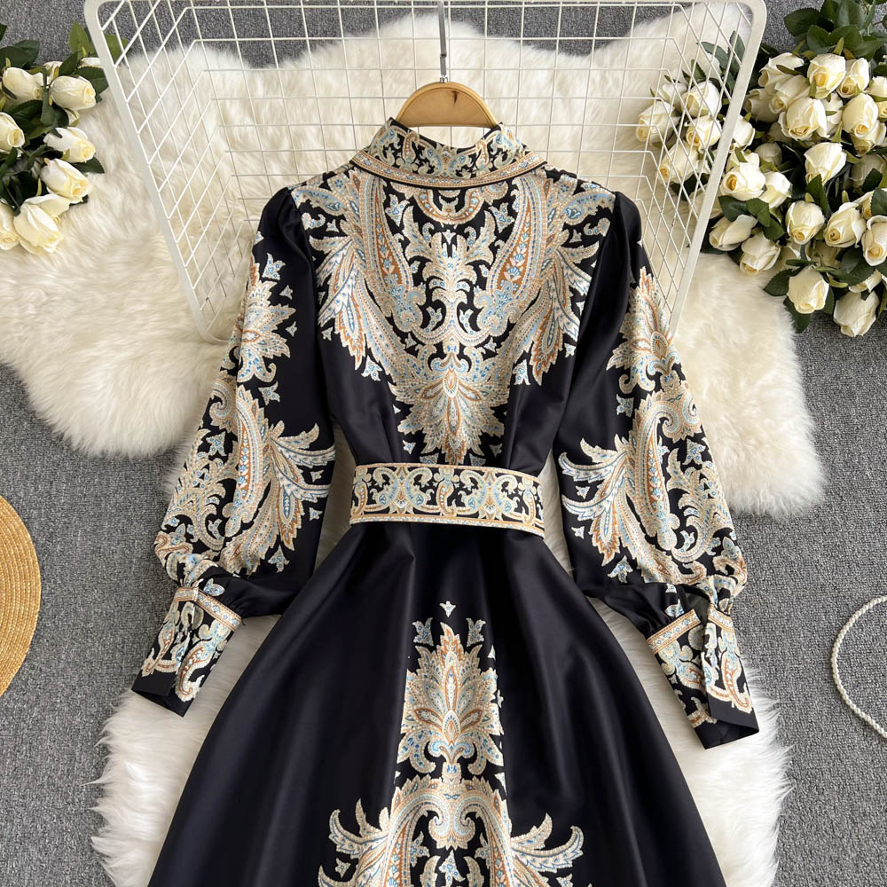 Bohemian Dress For Women, Vintage Print Dress