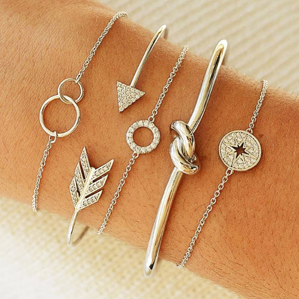 Set of 6 Chain Bracelets, Bohemian Bracelets For Women