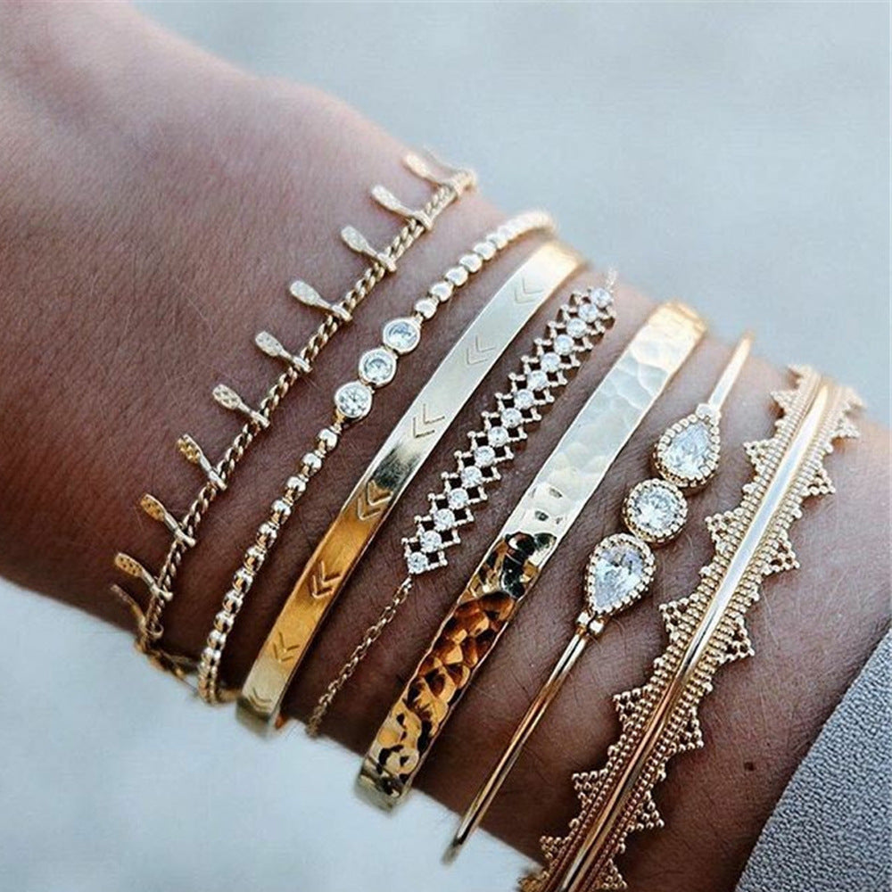 Set of 6 Chain Bracelets, Bohemian Bracelets For Women