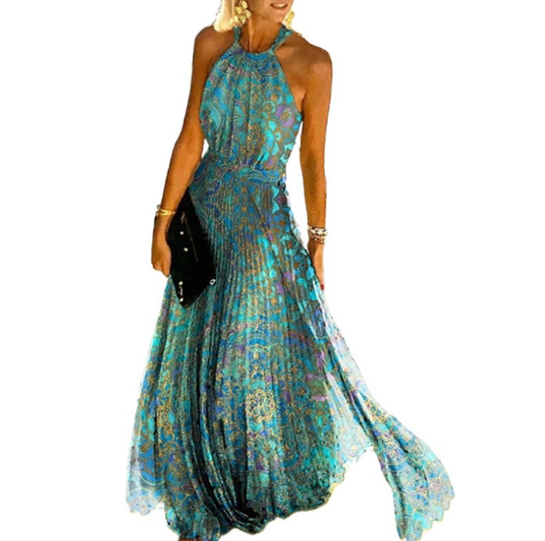 Bohemian Summer Printed Dress, Boho Dress For Women