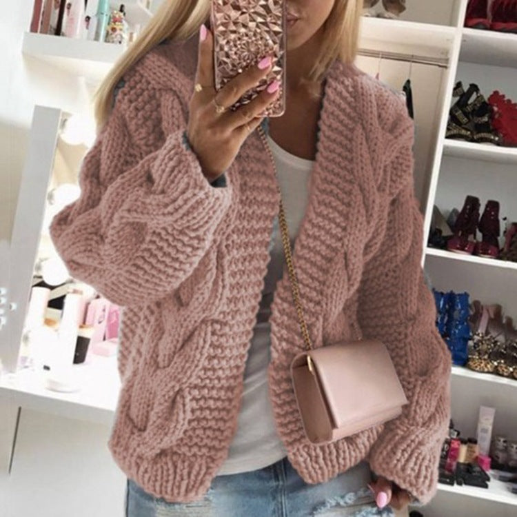 Sweater Cardigan For Women, Knitted Warm Jumper