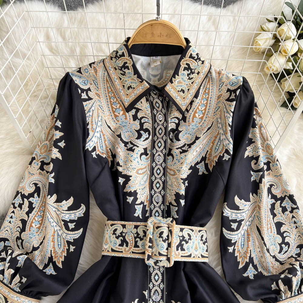 Bohemian Dress For Women, Vintage Print Dress