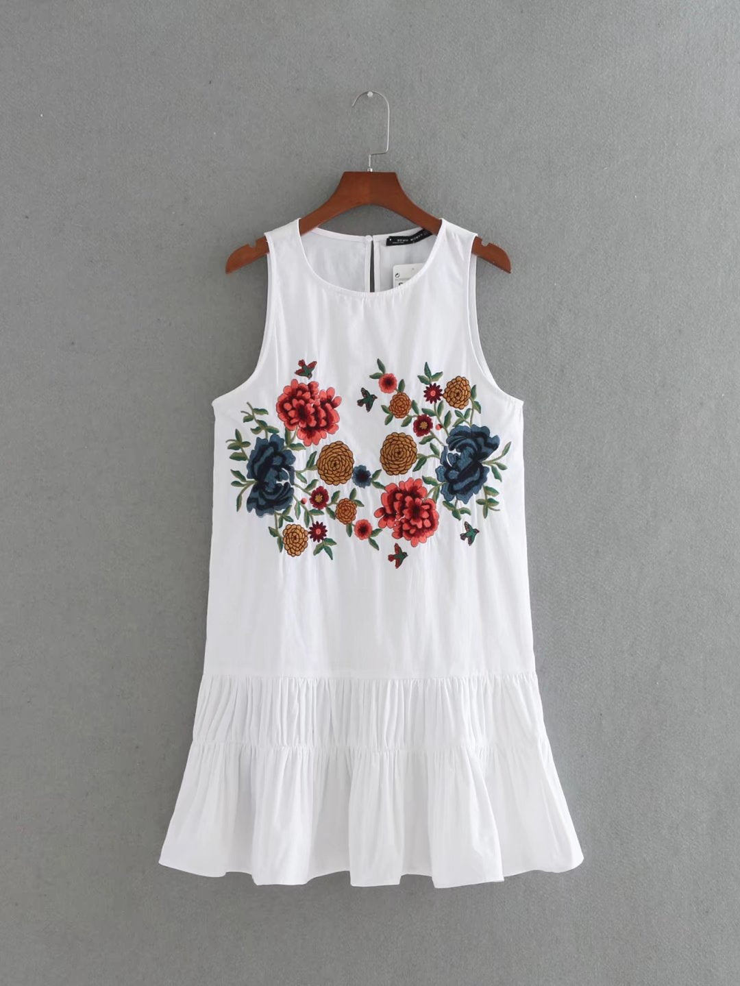 Hippie Embroidered Mini Dress, Bohemian Dress For Women