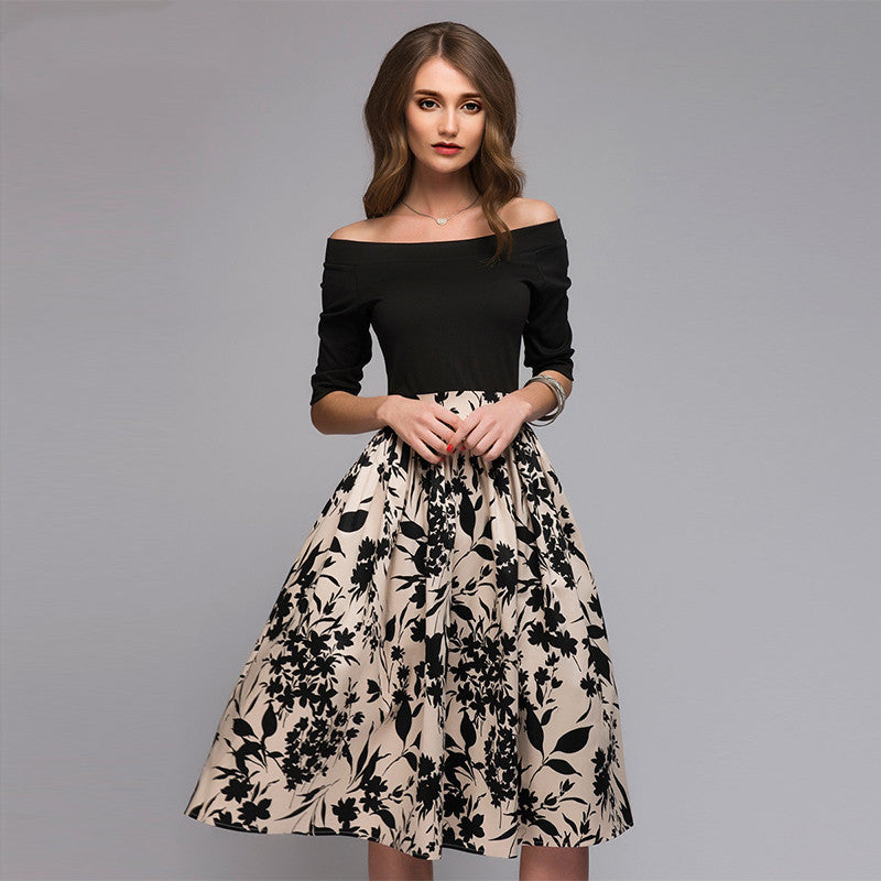 Floral Prom Party Dress, Evening Cocktail Dress