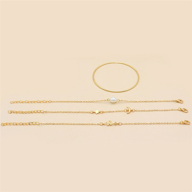 Set of 4 Chain Bracelets, Bohemian Bracelets For Women