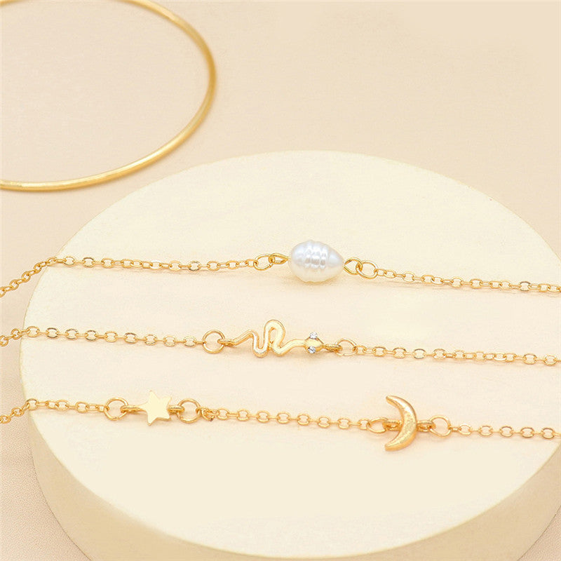 Set of 4 Chain Bracelets, Bohemian Bracelets For Women