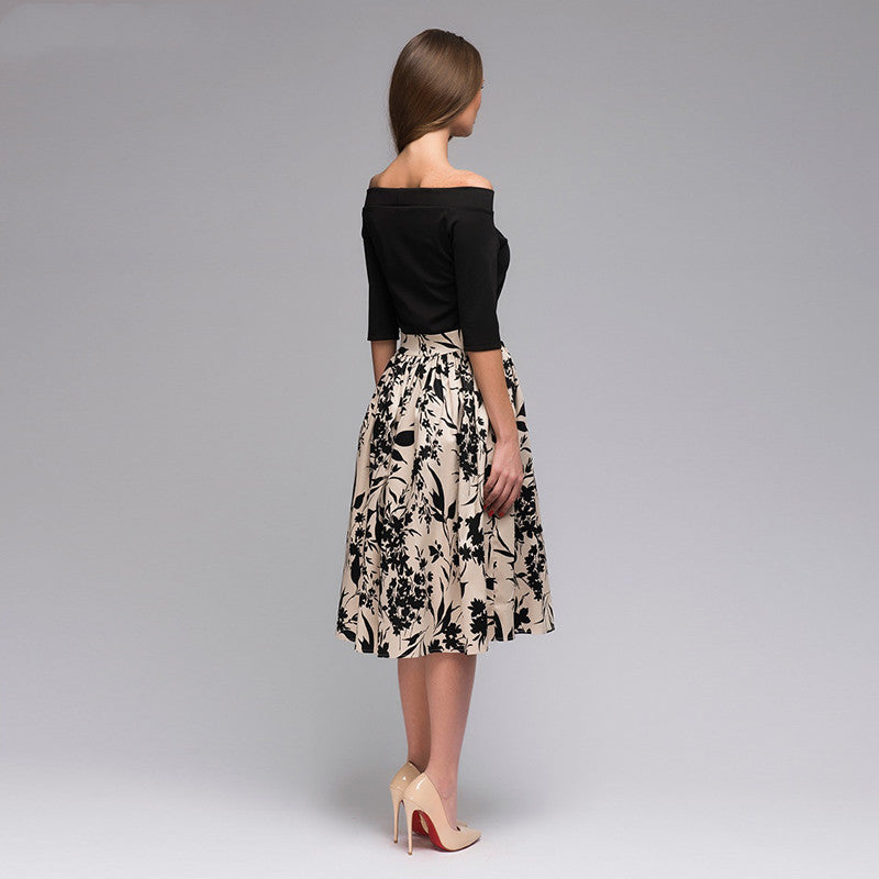 Floral Prom Party Dress, Evening Cocktail Dress