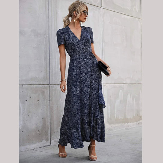 Bohemian Maxi Summer Dress, Polka Dot Dress For Women