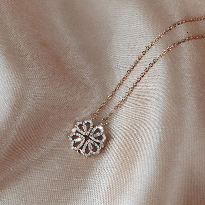 ‘Lucky in Love’ Clover & Heart Necklace