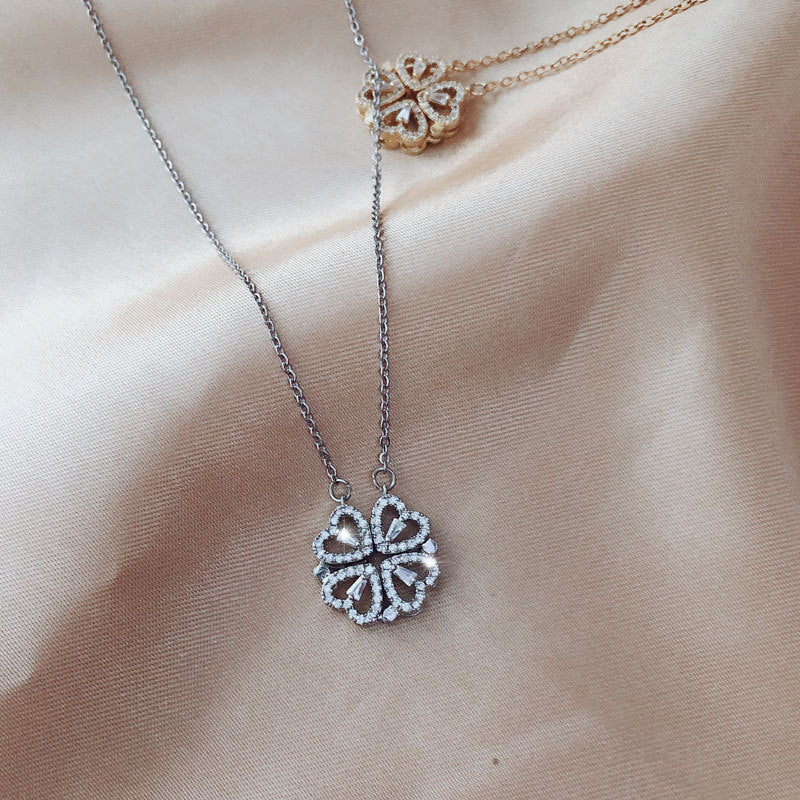‘Lucky in Love’ Clover & Heart Necklace