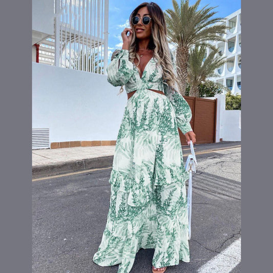 Bohemian Summer Maxi Dress, Boho Floral Dress