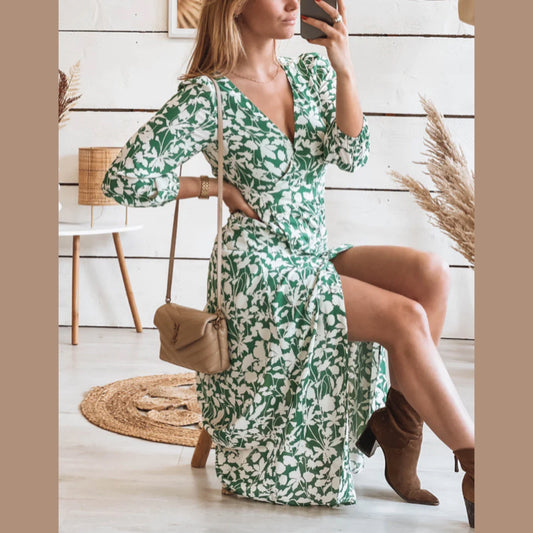 Summer Floral Maxi Dress For Women, Bohemian Dress