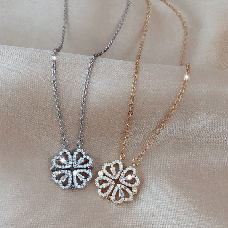 ‘Lucky in Love’ Clover & Heart Necklace