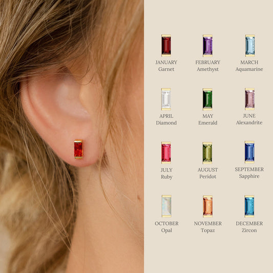 Birthstone Minimalist Earrings